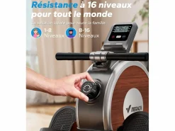 Remo Magnético para Casa , 16 Niveles, LCD, Bluetooth, Doble Riel, Ultra Silencioso, 160kg, Asiento Ergonómico, Plegable, Compatible con APP^MERACH Best