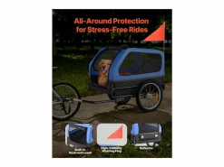 Remolque bicicleta SucceBuy para Perro, Carga 40 kg, Porta Animales de Compañía de Bicicletas, Marco Plegable Fácil con Rueda a Liberación Rápida, Reflector^ Discount