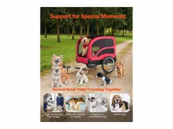Transportín De Paseo Para Animales|Remolque bicicleta SucceBuy para Perro, Carga 45 kg, Porta Animales de Compañía de Bicicletas, Marco Plegable Fácil con Rueda a Liberación Rápida, Reflector