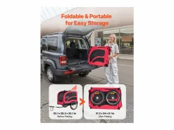 Transportín De Paseo Para Animales|Remolque bicicleta SucceBuy para Perro, Carga 45 kg, Porta Animales de Compañía de Bicicletas, Marco Plegable Fácil con Rueda a Liberación Rápida, Reflector