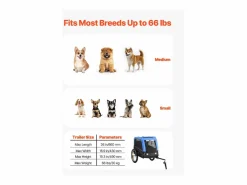 Remolque bicicleta SucceBuy para Perro, Carga 30 kg, Porta Animales de Compañía de Bicicletas, Marco Plegable Fácil con Rueda a Liberación Rápida, Reflector Azul Online