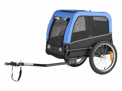 Remolque bicicleta SucceBuy para Perro, Carga 30 kg, Porta Animales de Compañía de Bicicletas, Marco Plegable Fácil con Rueda a Liberación Rápida, Reflector Azul Online