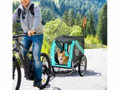 Remolque para perros, práctico y seguro, tejido Oxford impermeable, ventilado, color (130x73x90cm)^ Best