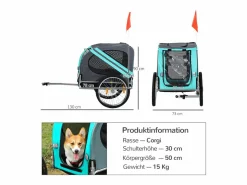 Remolque para perros, práctico y seguro, tejido Oxford impermeable, ventilado, color (130x73x90cm)^ Best