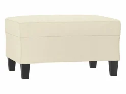 Reposapiés color 70x55x41 cm Piel sintética Crema Outlet