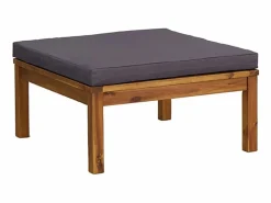 Reposapiés con cojín oscuro madera maciza de acacia ES53142^