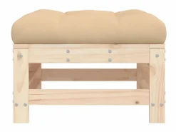 Reposapiés de jardín con cojín madera maciza de pino ES95724^ Outlet