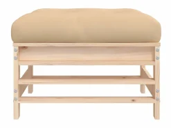 Reposapiés de jardín con cojín madera maciza de pino ES95724^ Outlet