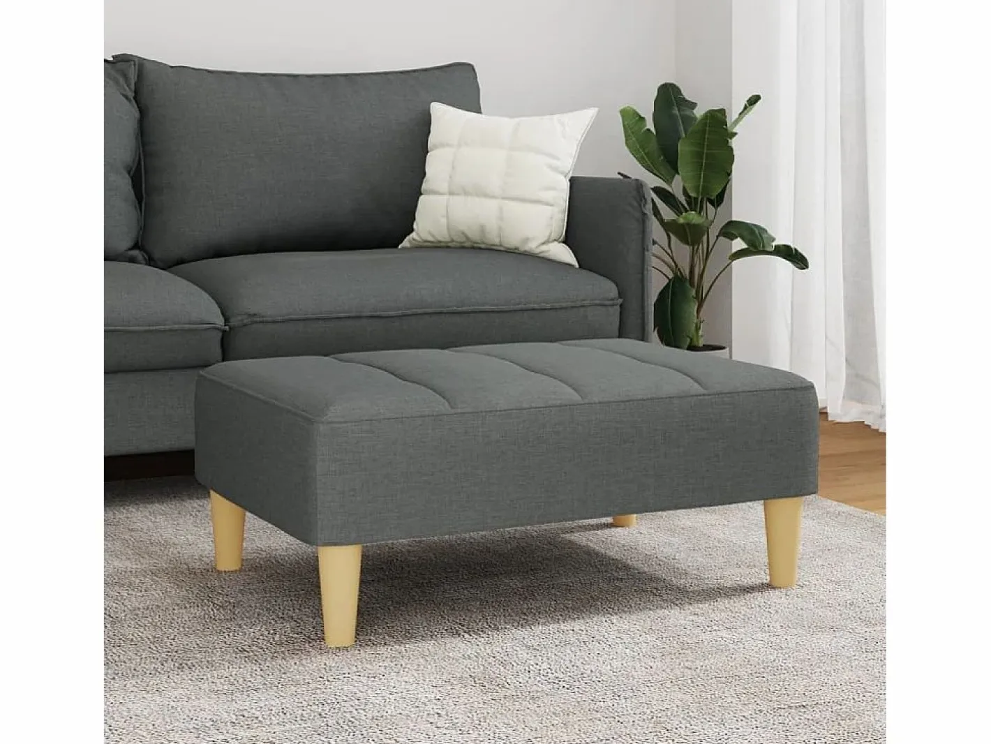 Reposapiés de tela oscuro 77x55x31 cm Gris Sale
