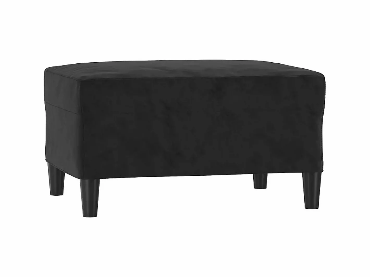 Reposapiés de terciopelo 70x55x41 cm ES14570 Negro New