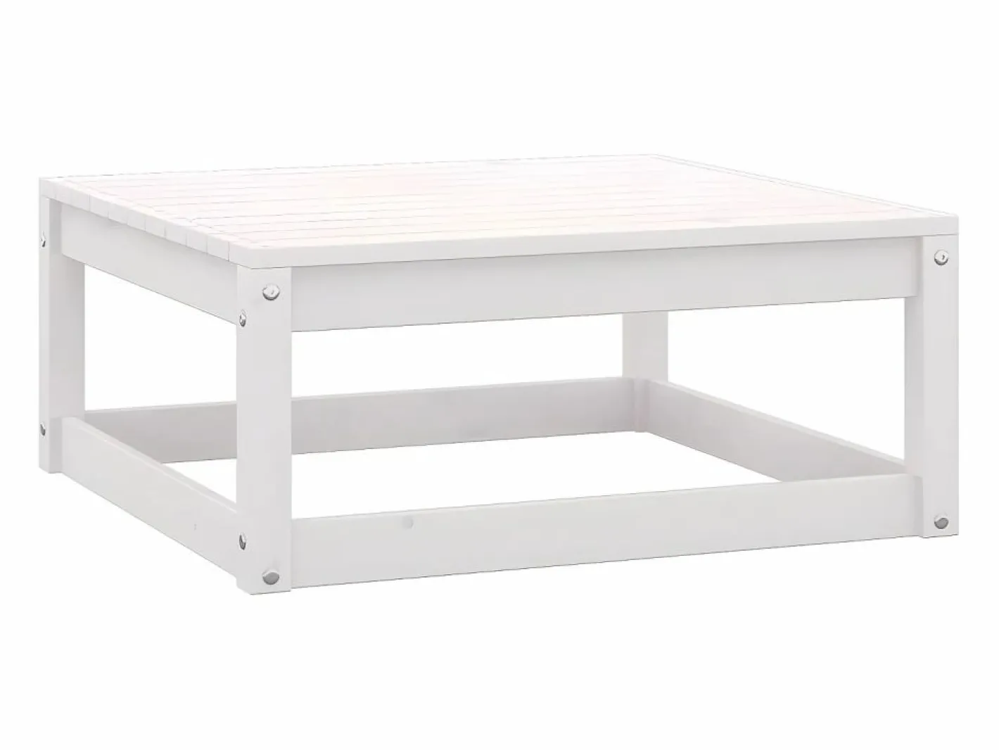 Reposapiéss de jardín con cojines 2 uds madera maciza pino ES25658 Blanco Outlet