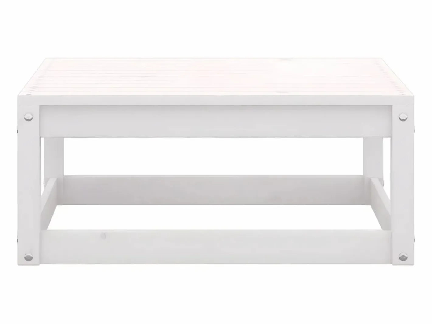 Reposapiéss de jardín con cojines 2 uds madera maciza pino ES25658 Blanco Outlet