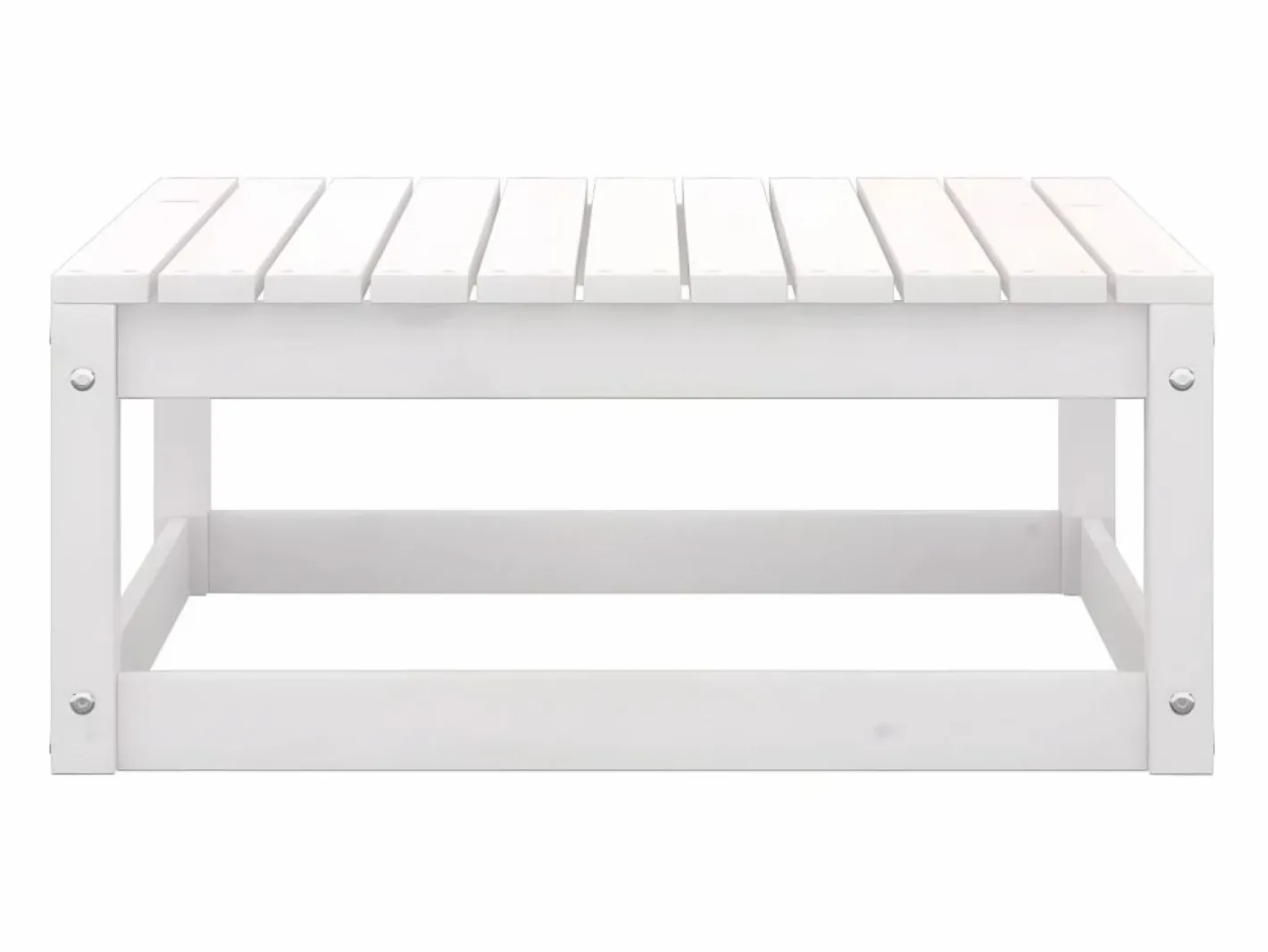 Reposapiéss de jardín con cojines 2 uds madera maciza pino ES25658 Blanco Outlet
