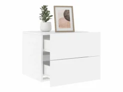 Garden Furniture Rhylan Mesita de noche de pared con luces LED Blanco Discount