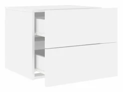 Garden Furniture Rhylan Mesita de noche de pared con luces LED Blanco Discount