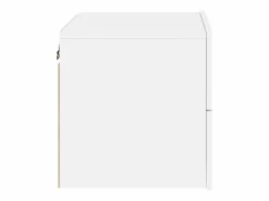 Garden Furniture Rhylan Mesita de noche de pared con luces LED Blanco Discount