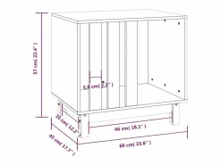 Garden Furniture Rivoli Caseta para perros madera maciza de pino 60x45x57 cm Blanco Clearance