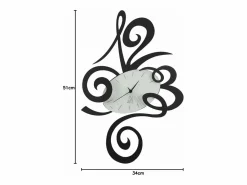 Reloj De Pared|Robin - Reloj de pared moderno , Ø45 cm, silencioso, acero creativo, Fabricado en Italia