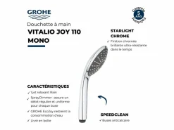 GROHE Alcachofa De Ducha, Cabezal|Rociador de ducha Quickfix Vitalio Joy 110