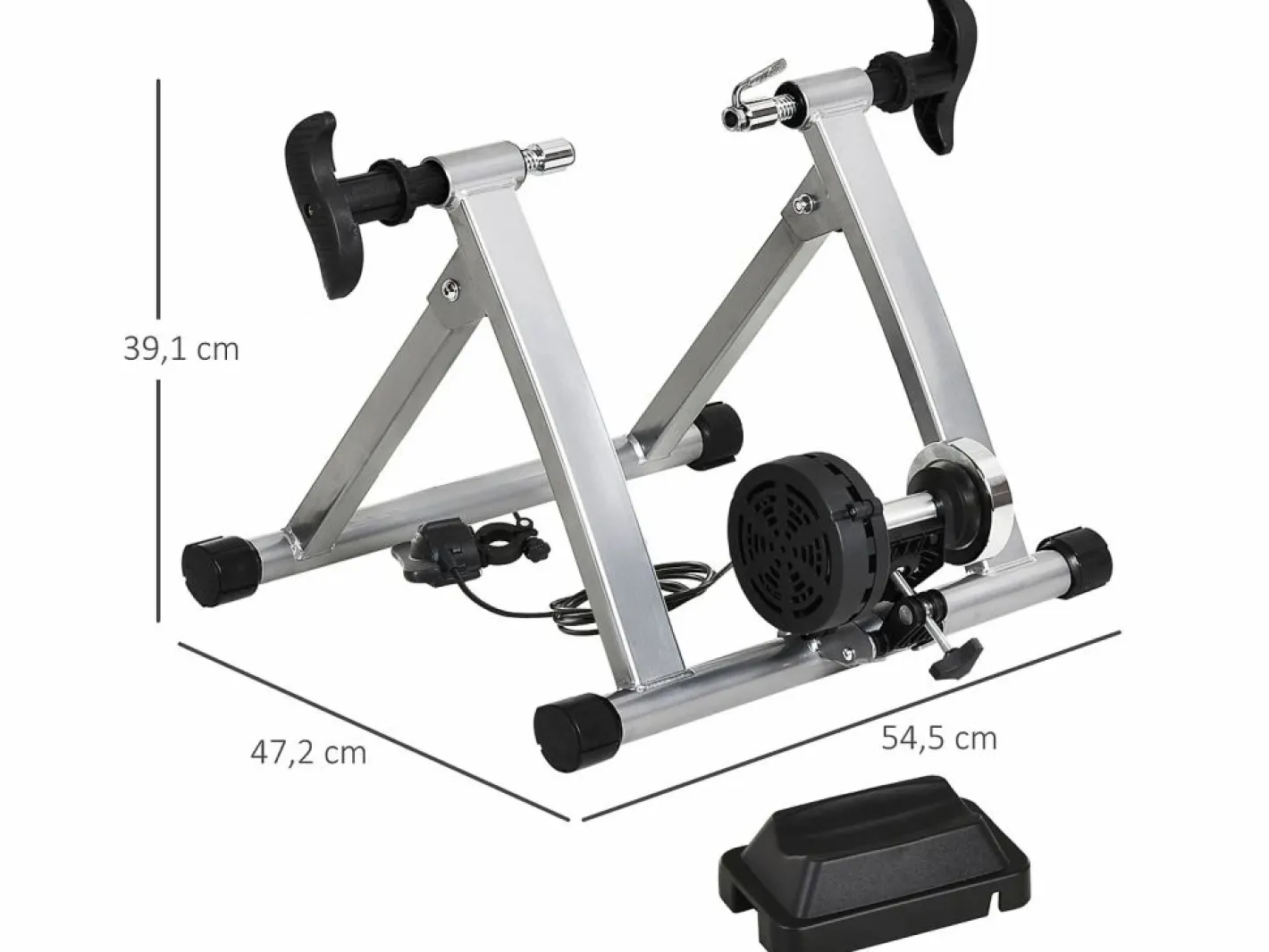 Homcom Rodillo entrenamiento bicicleta plata 54.5x47.2x39.1 cm Plateado Discount