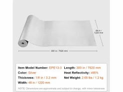 Panel De Pared|Rollo Aislante Reflectante Doble SucceBuy con Núcleo de Espuma y Barrera Radiante 122 CM x 762CM