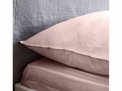 Ropa de cama de microfibra lavada color rosa, 2 plazas^Sweeek New