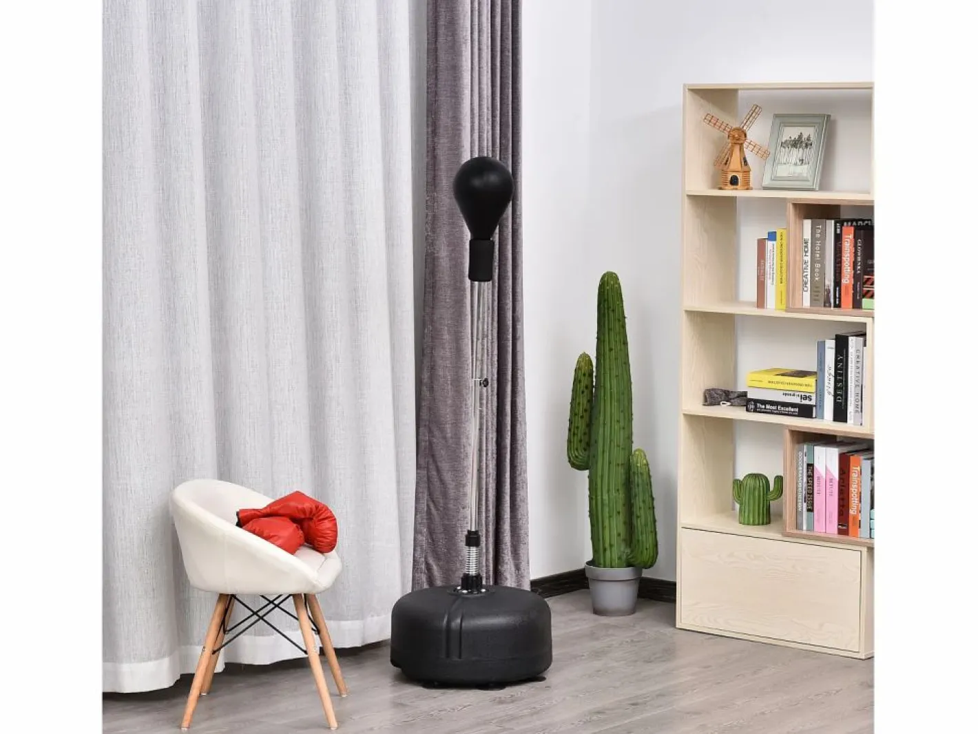 Homcom Saco de boxeo de pie ø48x154 cm Negro Hot