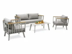 Dcb Garden Salón de jardín 5 plazas de aluminio Gris Hot