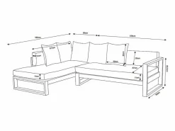 Salón de jardín de aluminio con Sofá rinconera y mesa de centro - Taupe - MOLOKAI de^MYLIA Clearance