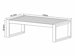 Salón de jardín de aluminio con Sofá rinconera y mesa de centro - Taupe - MOLOKAI de^MYLIA Clearance