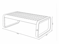 Salón de jardín de aluminio: 1 sofá de 3 plazas y 1 mesa de centro - con cojines beige - LOMIA de^MYLIA Best