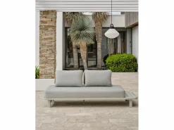 Dcb Garden Salón de jardín de esquina 6 plazas cuerda trenzada y aluminio Gris Clearance
