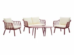 MYLIA Colección Rouge Passion|Salón de jardín de polipropileno y metal - Burdeos - LOYNA de