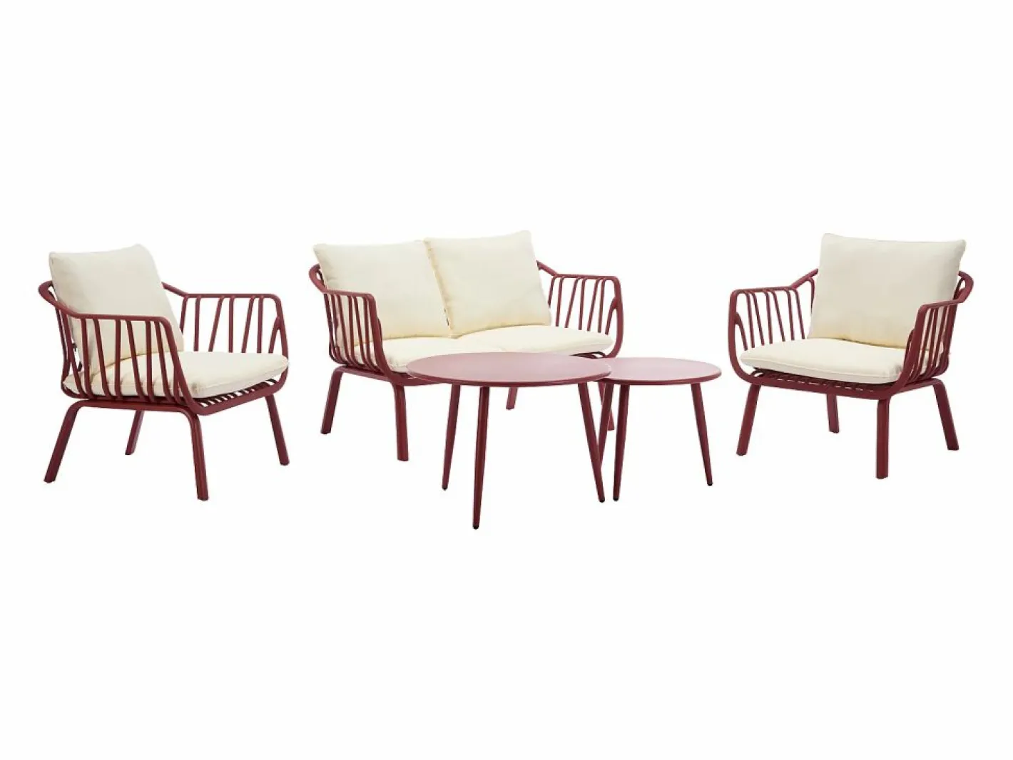 MYLIA Colección Rouge Passion|Salón de jardín de polipropileno y metal - Burdeos - LOYNA de