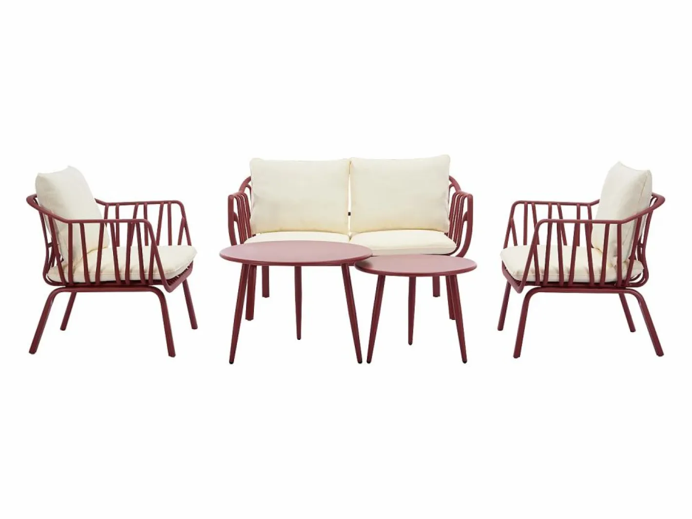 MYLIA Colección Rouge Passion|Salón de jardín de polipropileno y metal - Burdeos - LOYNA de