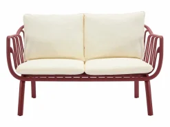MYLIA Colección Rouge Passion|Salón de jardín de polipropileno y metal - Burdeos - LOYNA de
