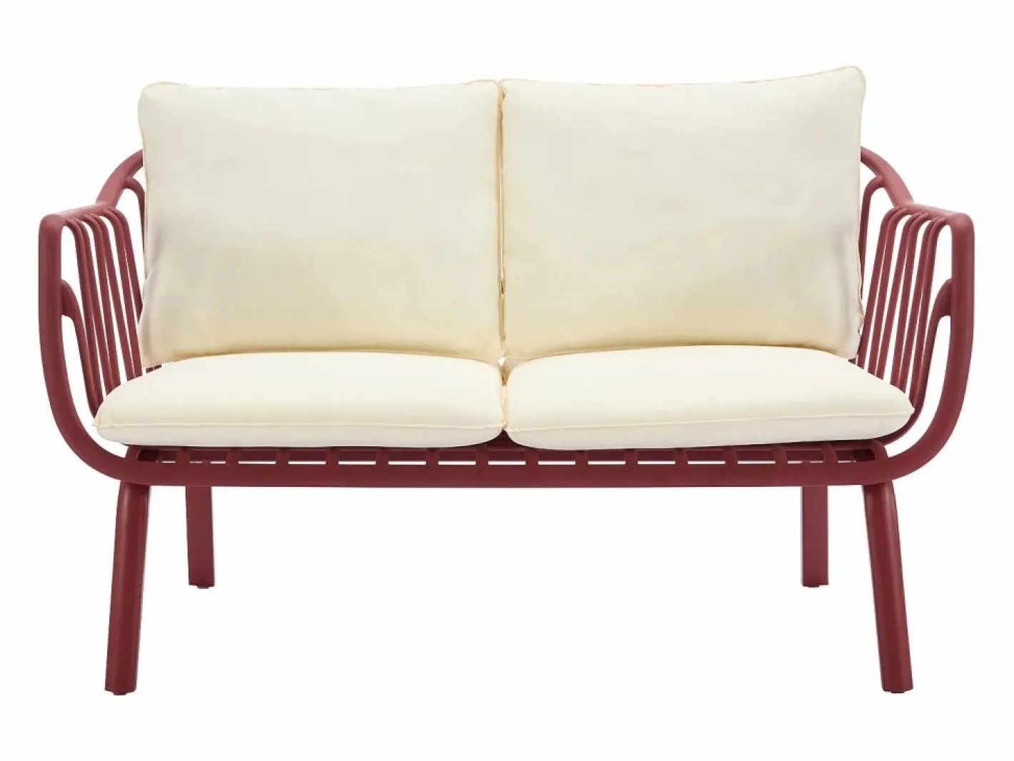 MYLIA Colección Rouge Passion|Salón de jardín de polipropileno y metal - Burdeos - LOYNA de