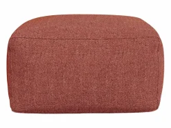MYLIA Salón de jardín de tela 4 plazas: 1 sofá, 1 Chaise longue y un puf - Terracotta - NOUMARA de Terracota Clearance