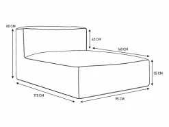 MYLIA Salón de jardín de tela 4 plazas: 1 sofá, 1 Chaise longue y un puf - Terracotta - NOUMARA de Terracota Clearance