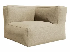 MYLIA Salones De Jardín|Conjunto Sofá Y Sillón|Salón de jardín de tela - 1 sillón 1 esquinero 1 Chaise longue 1 puf - NOUMARA de