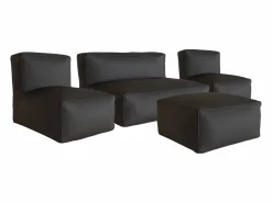 MYLIA Salón de jardín de tela : 1 sofá, 2 sillones y un puf - NOUMARA de Beige Sale