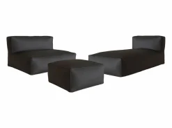 Salón de jardín de tela para 4 personas: 1 sofá, 1 Chaise longue y un puf - - NOUMARA de^MYLIA Hot