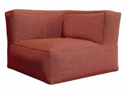 MYLIA Salón de jardín de tela : 1 sofá 1 sillón 1 esquinero 1 puff NOUMARA de Terracota Sale