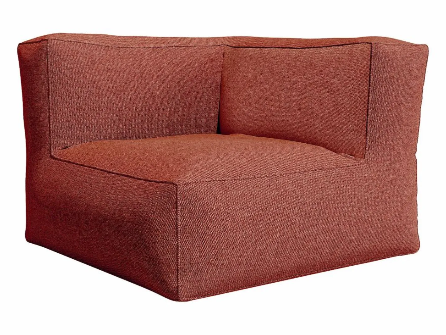 MYLIA Salón de jardín de tela : 1 sofá 1 sillón 1 esquinero 1 puff NOUMARA de Terracota Sale