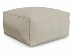 MYLIA Salón de jardín en tela bouclé 5 plazas: 1 sofá, 1 sillón, 1 rinconera y 1 puf - - NOUMARA de Beige Discount