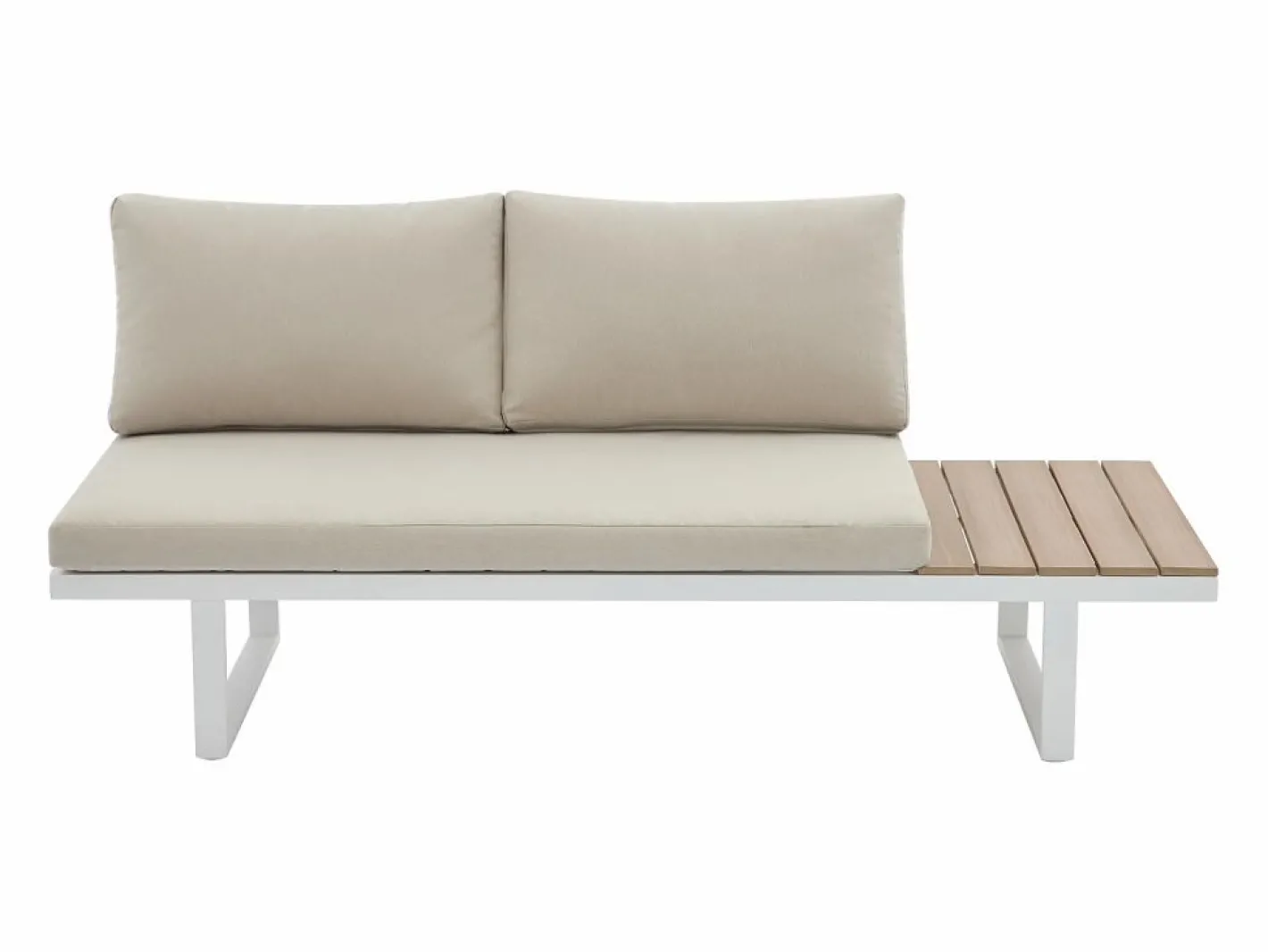 Salón de jardín modular de aluminio: 2 sofás y una mesa de centro - con cojines beige - BAMBAÏA de^MYLIA Sale