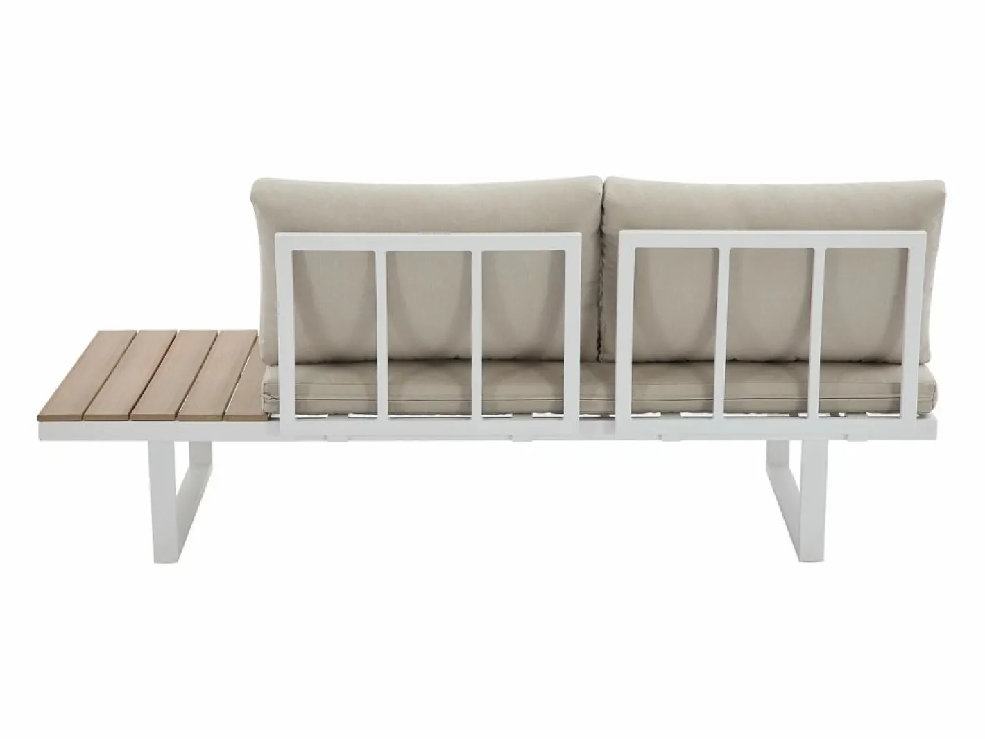Salón de jardín modular de aluminio: 2 sofás y una mesa de centro - con cojines beige - BAMBAÏA de^MYLIA Sale