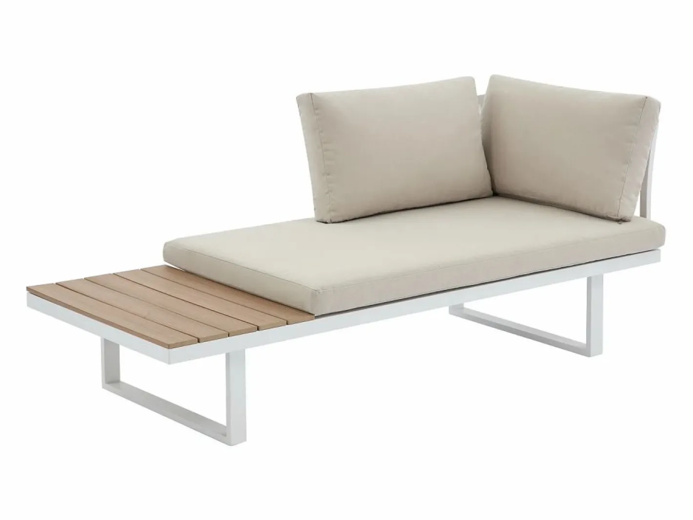 Salón de jardín modular de aluminio: 2 sofás y una mesa de centro - con cojines beige - BAMBAÏA de^MYLIA Sale