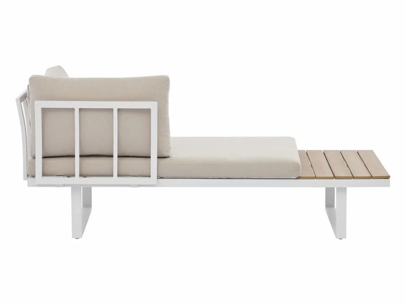 Salón de jardín modular de aluminio: 2 sofás y una mesa de centro - con cojines beige - BAMBAÏA de^MYLIA Sale