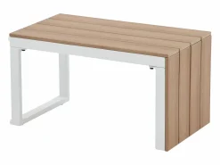 Salón de jardín modular de aluminio: 2 sofás y una mesa de centro - con cojines beige - BAMBAÏA de^MYLIA Sale